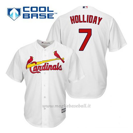 Maglia Baseball Uomo St. Louis Cardinals Matt Holliday 7 Bianco 1ªCool Base